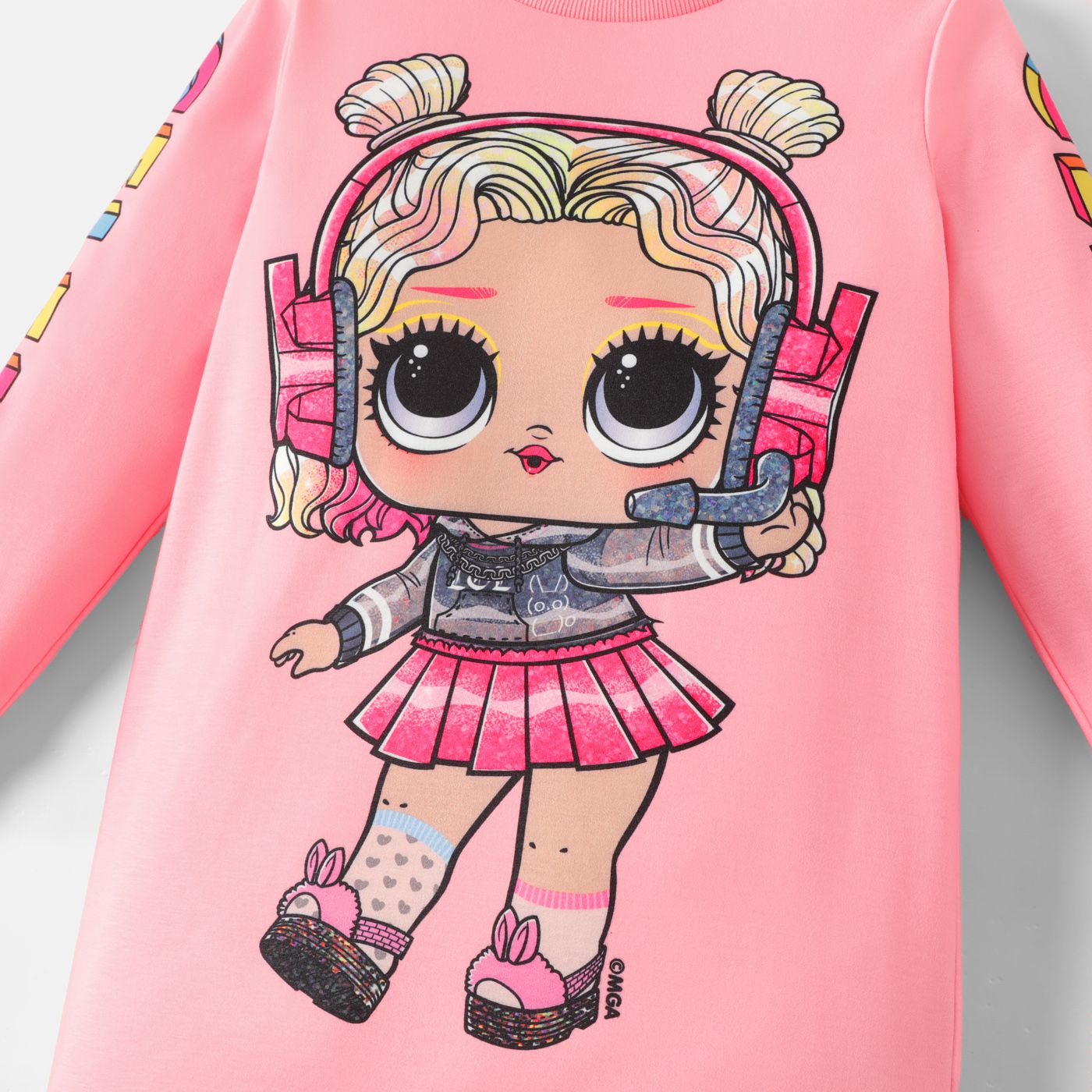 L.O.L. SURPRISE Kid Girl Character Print Sweatshirt Dress Only