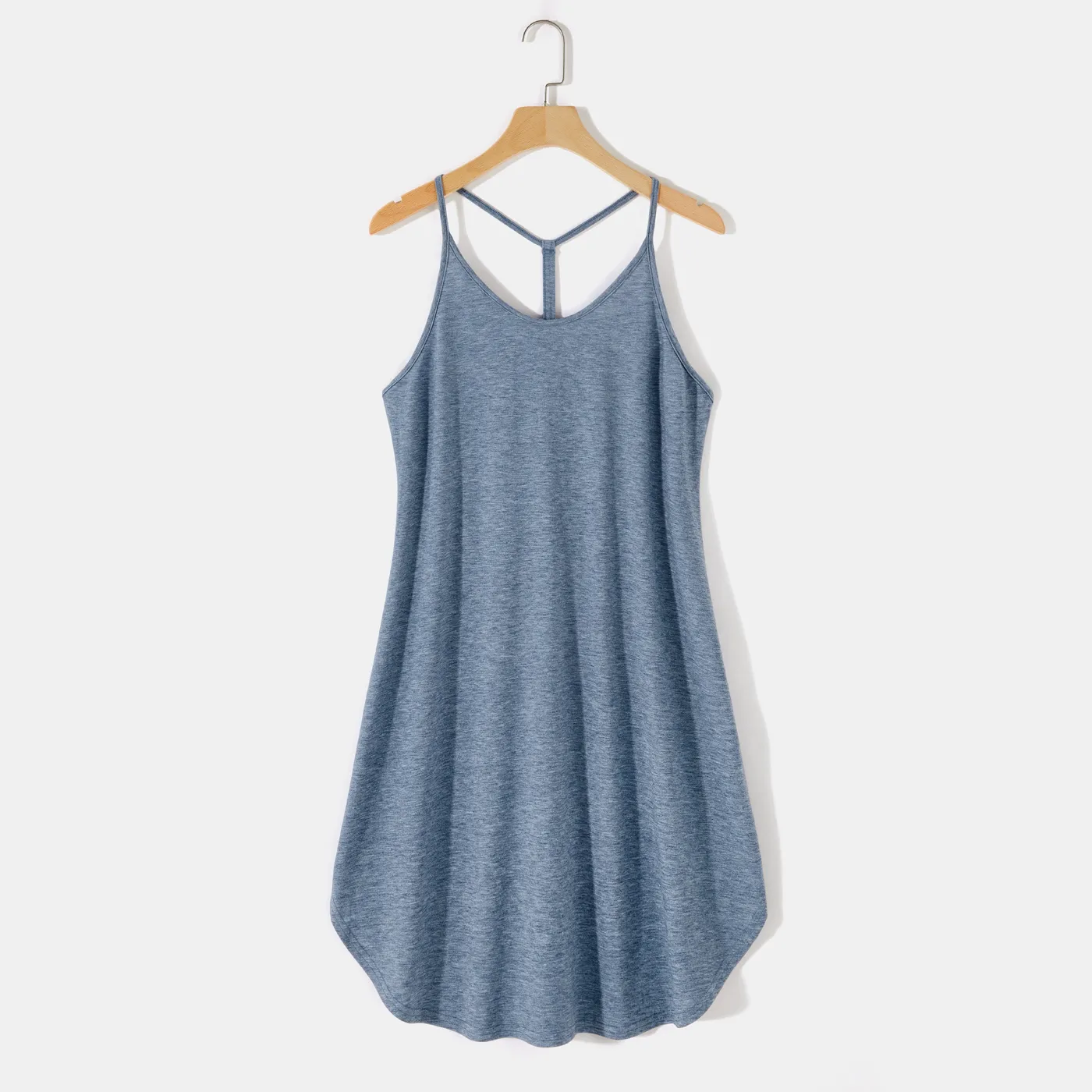 Solid 95% Cotton Slip Dress For Mom And Me