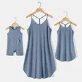 Solid 95% Cotton Slip Dress for Mom and Me  image 2