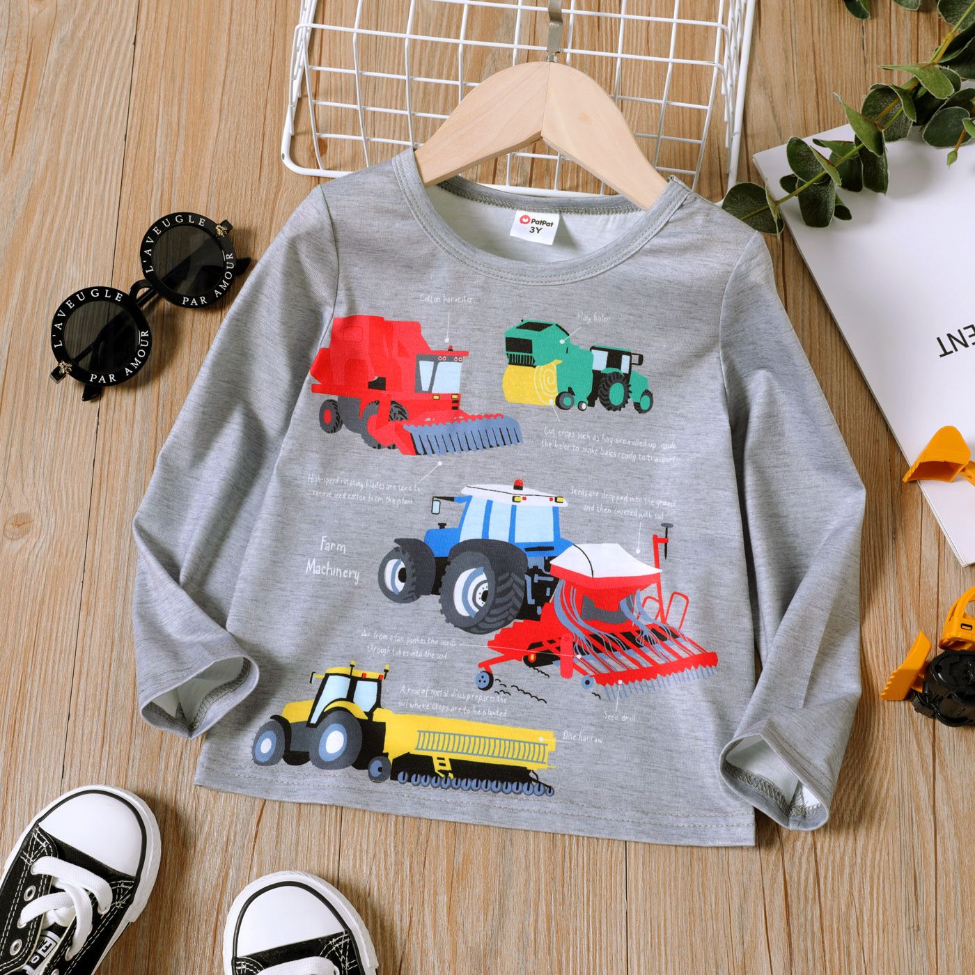 

Toddler Boy Vehicle Print Long-sleeve Tee