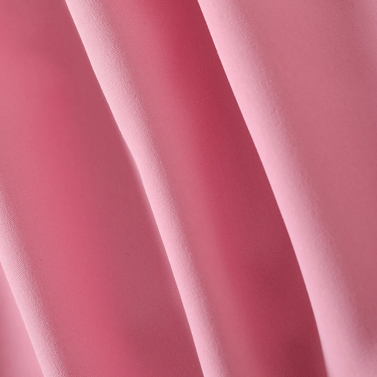 Kid Girl 3D Floral Design Smocked Splice Square Neck Mesh Long-sleeve Dress Pink big image 1