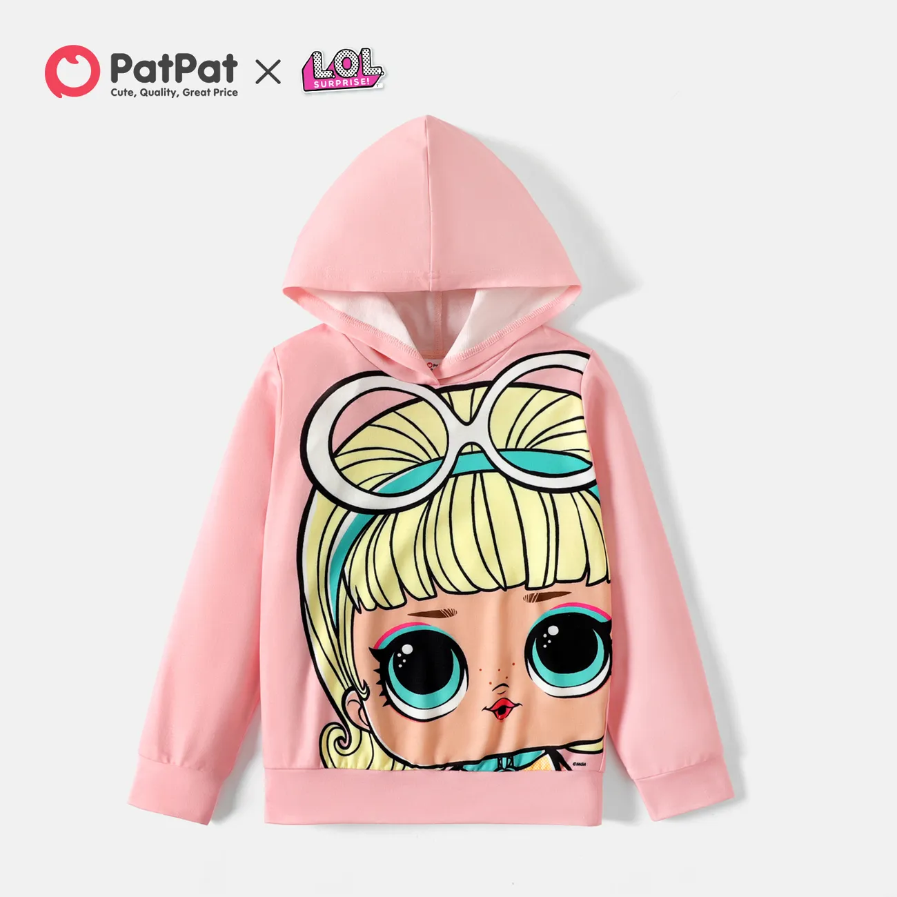 L.O.L. SURPRISE! Kid Girl Character Print Hooded Sweatshirt Pink big image 1