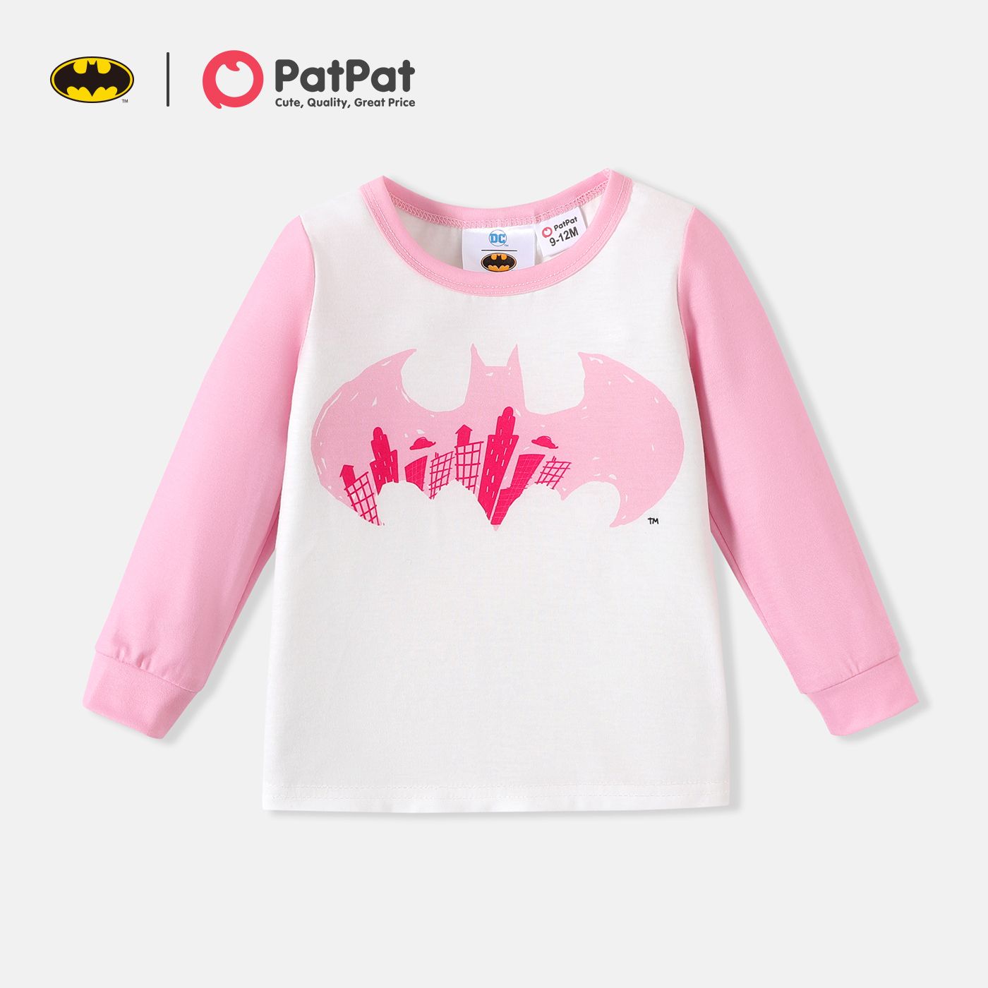 

Batman Baby Boy/Girl Spliced Long-sleeve Graphic T-shirt