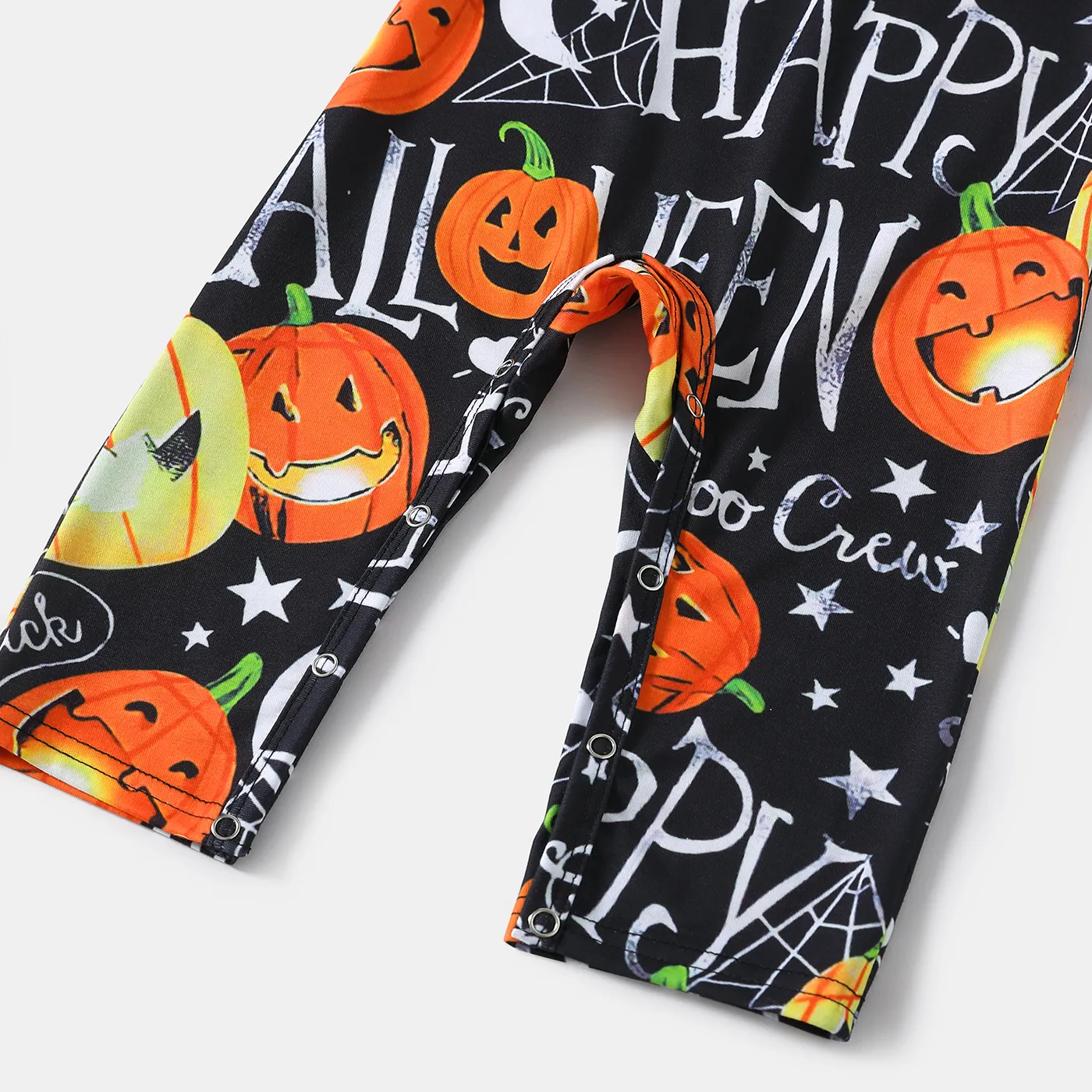 Halloween Allover Pumpkin & Letter Print Short-sleeve Bodycon T-shirt Dress for Mom and Me  image 5