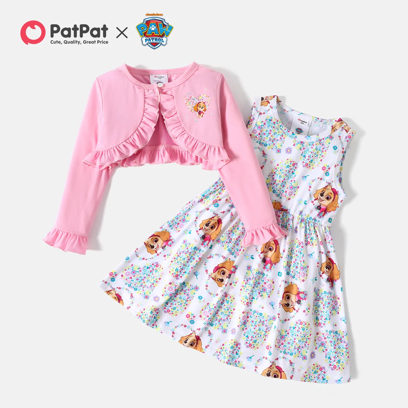 PAW Patrol 2-piece Toddler Girl Skye Ruffle Top and Allover Tank Dress Set  image 2