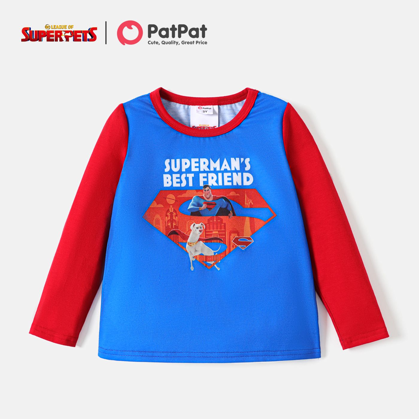 

Super Pets Toddler Girl/Boy Letter Print Colorblock Long-sleeve Tee