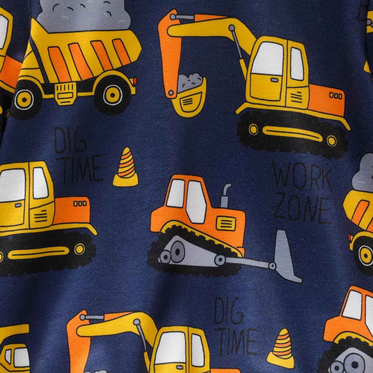 Toddler Boy Vehicle Excavator Print Pullover Sweatshirt royalblue big image 1