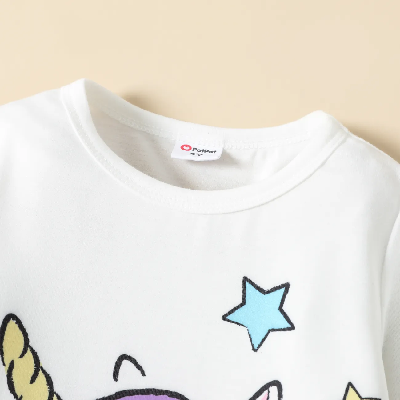 2 Stück Kleinkinder Mädchen Süß Einhorn T-Shirt-Sets weiß big image 1