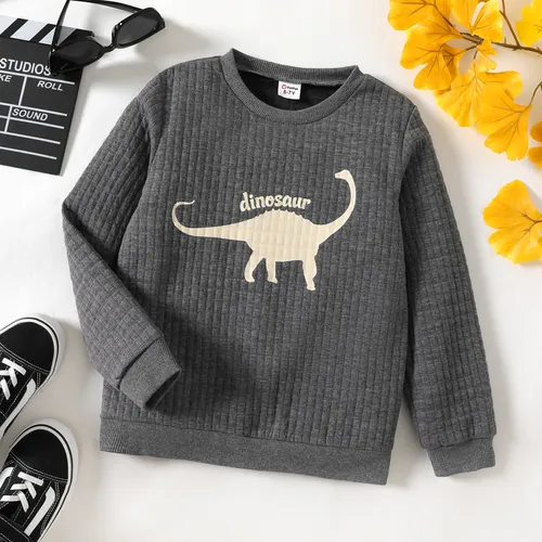 Criança Menino Costuras de tecido Estampado animal Pullover Sweatshirt
