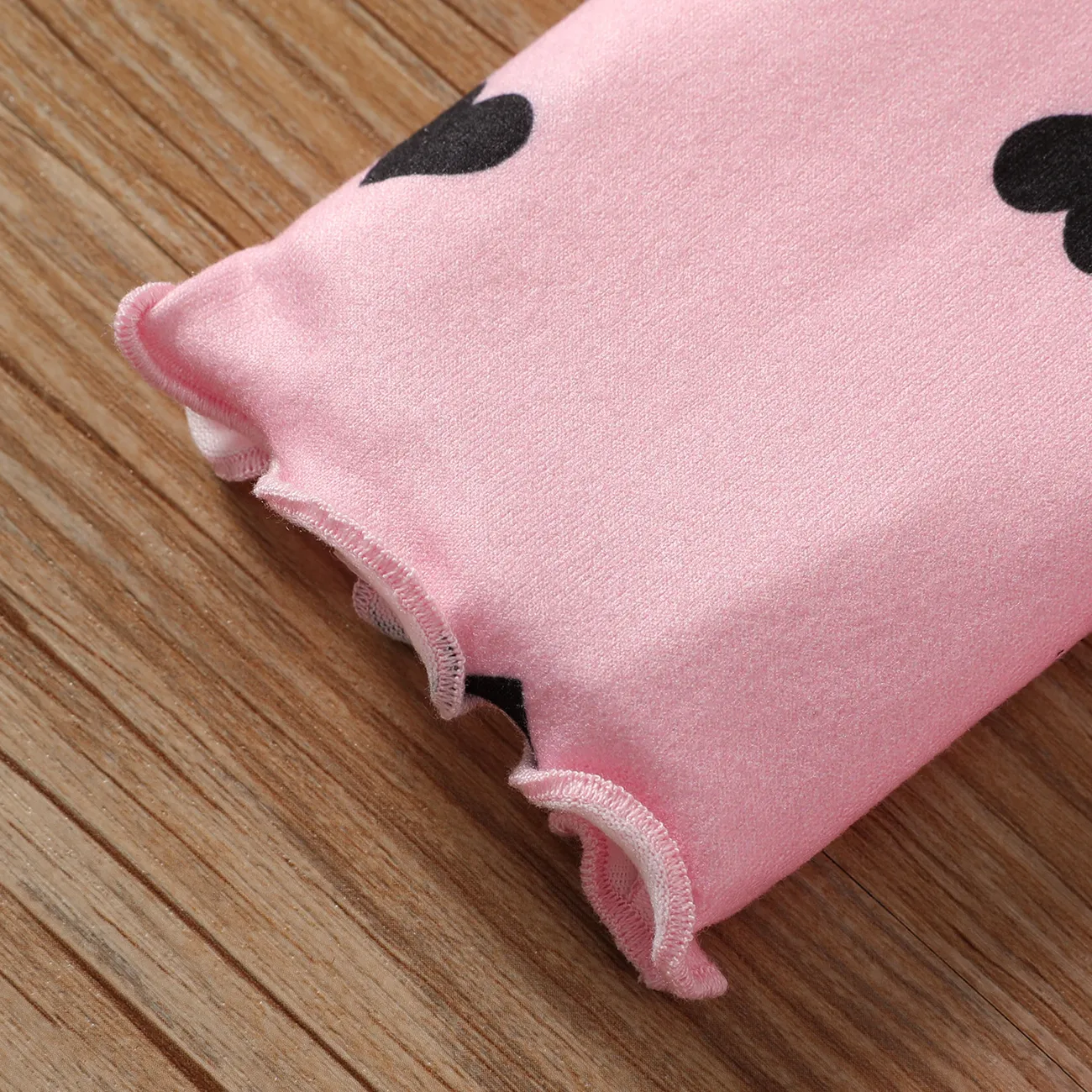 Kinder Mädchen Gekräuselter Saum Punktmuster Langärmelig T-Shirts rosa big image 1