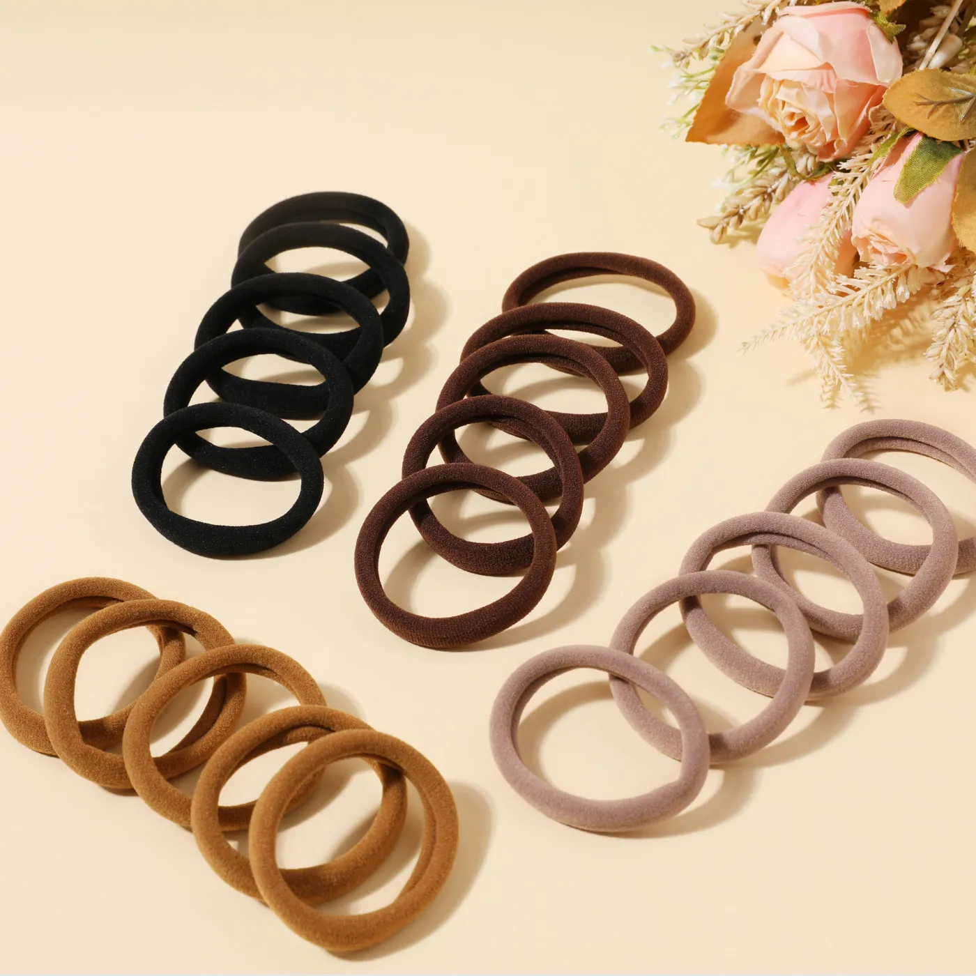 24-pack Women Simple Plain High Flexibility Hair Ties  image 2