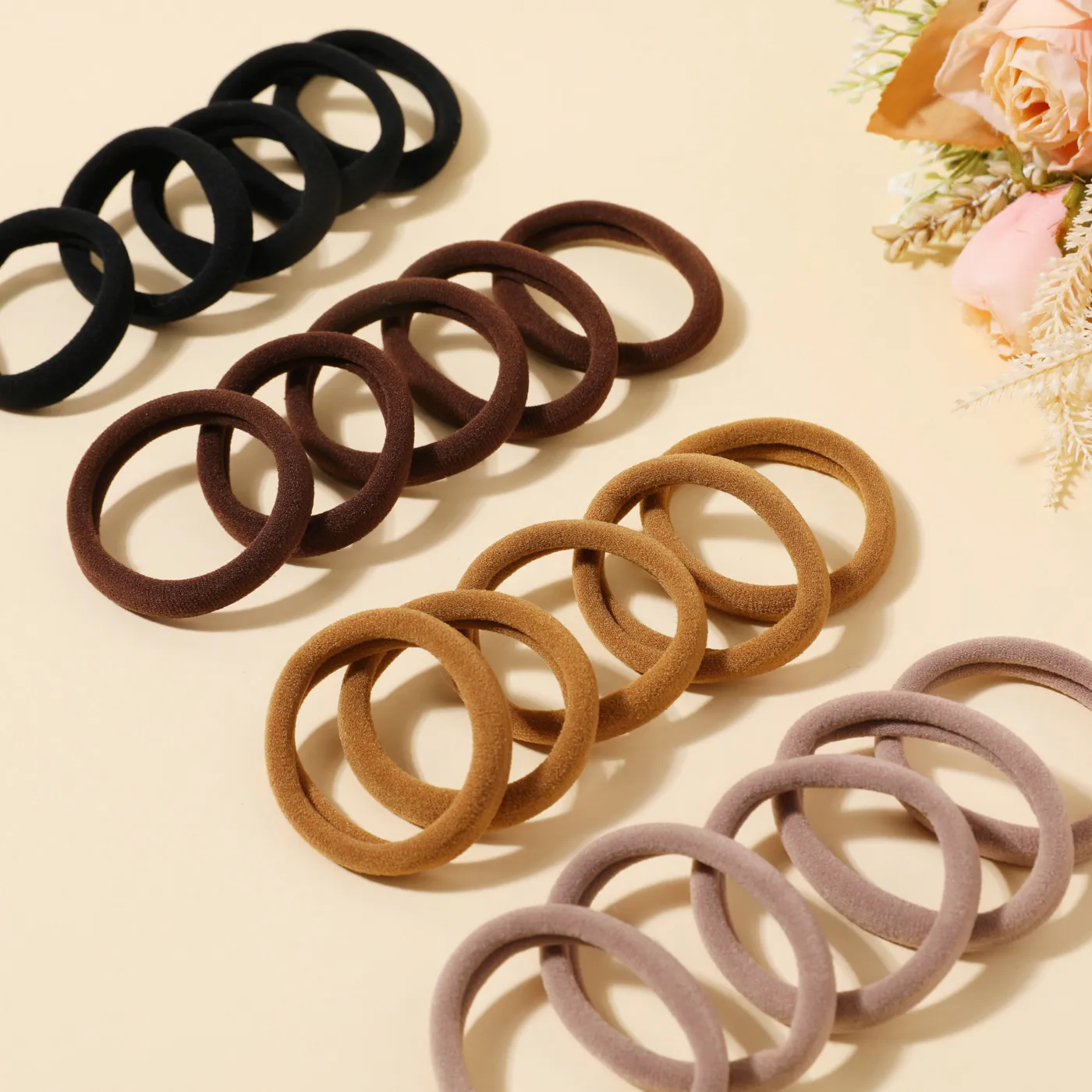 24-pack Women Simple Plain High Flexibility Hair Ties  image 1