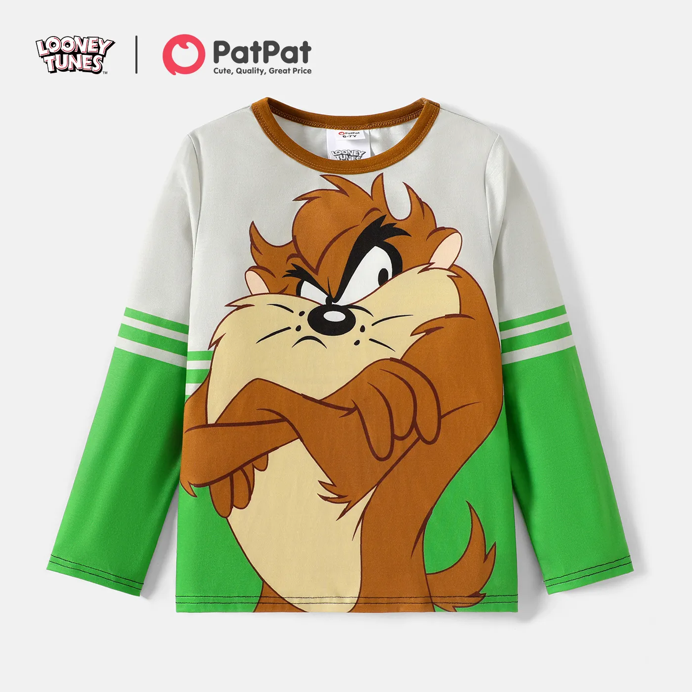 Looney Tunes Kid Boy/Kid Girl Colorblock Striped Long-sleeve Tee  big image 1