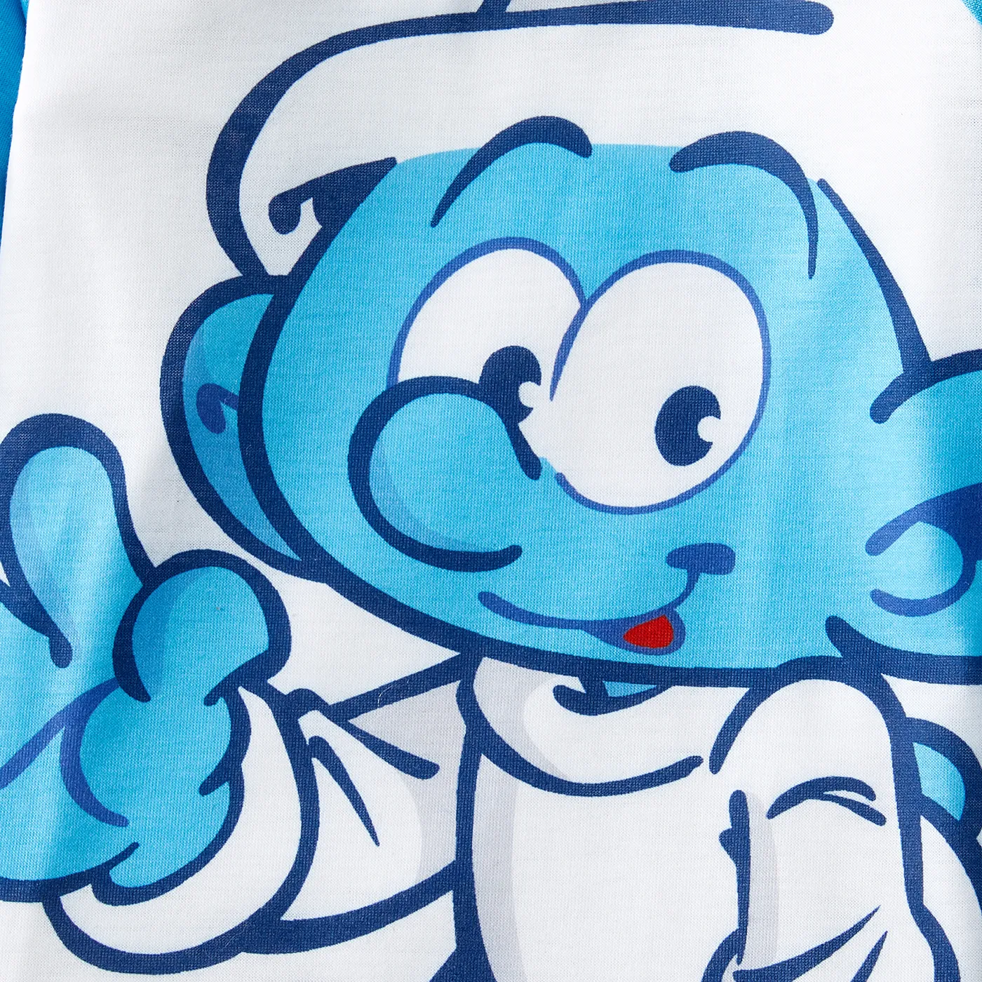 The Smurfs Family Matching Blue Raglan-sleeve Graphic T-shirts Blue image 3