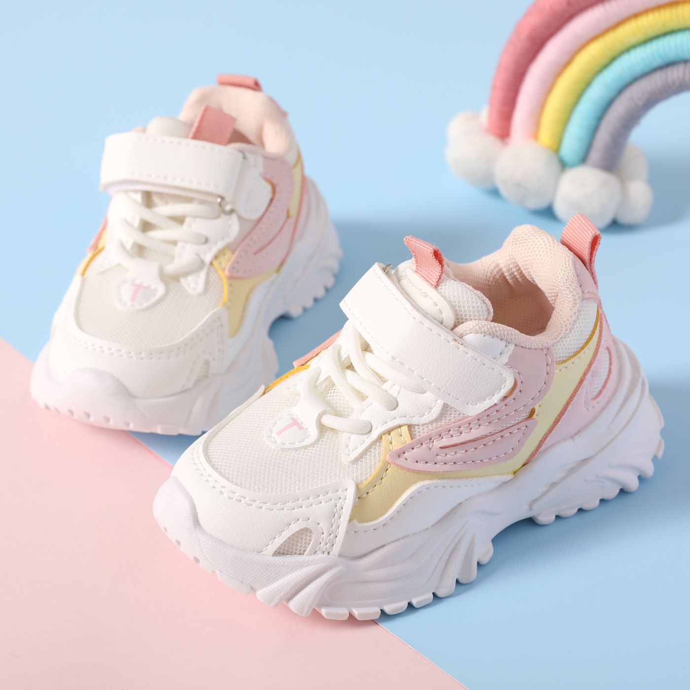 

Toddler Breathable Mesh Panel Pink Chunky Sneakers