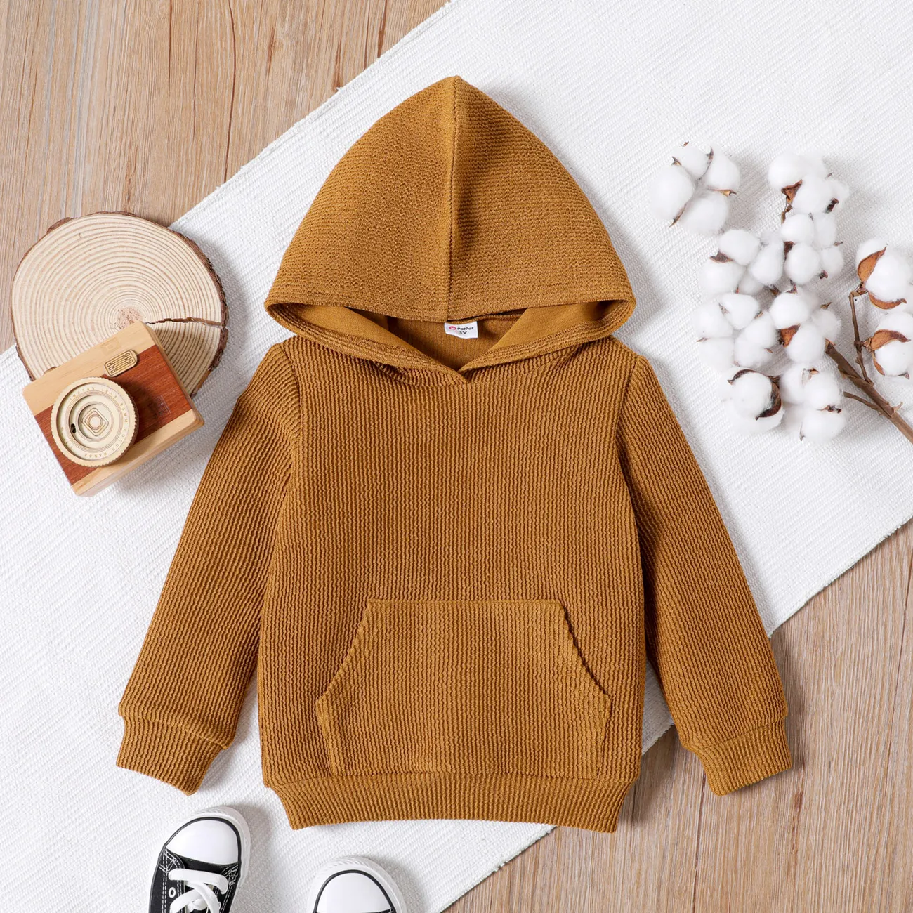 Toddler Boy Solid Color Pocket Design Hoodie Sweatshirt