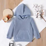 Toddler Boy Solid Color Pocket Design Hoodie Sweatshirt Blue