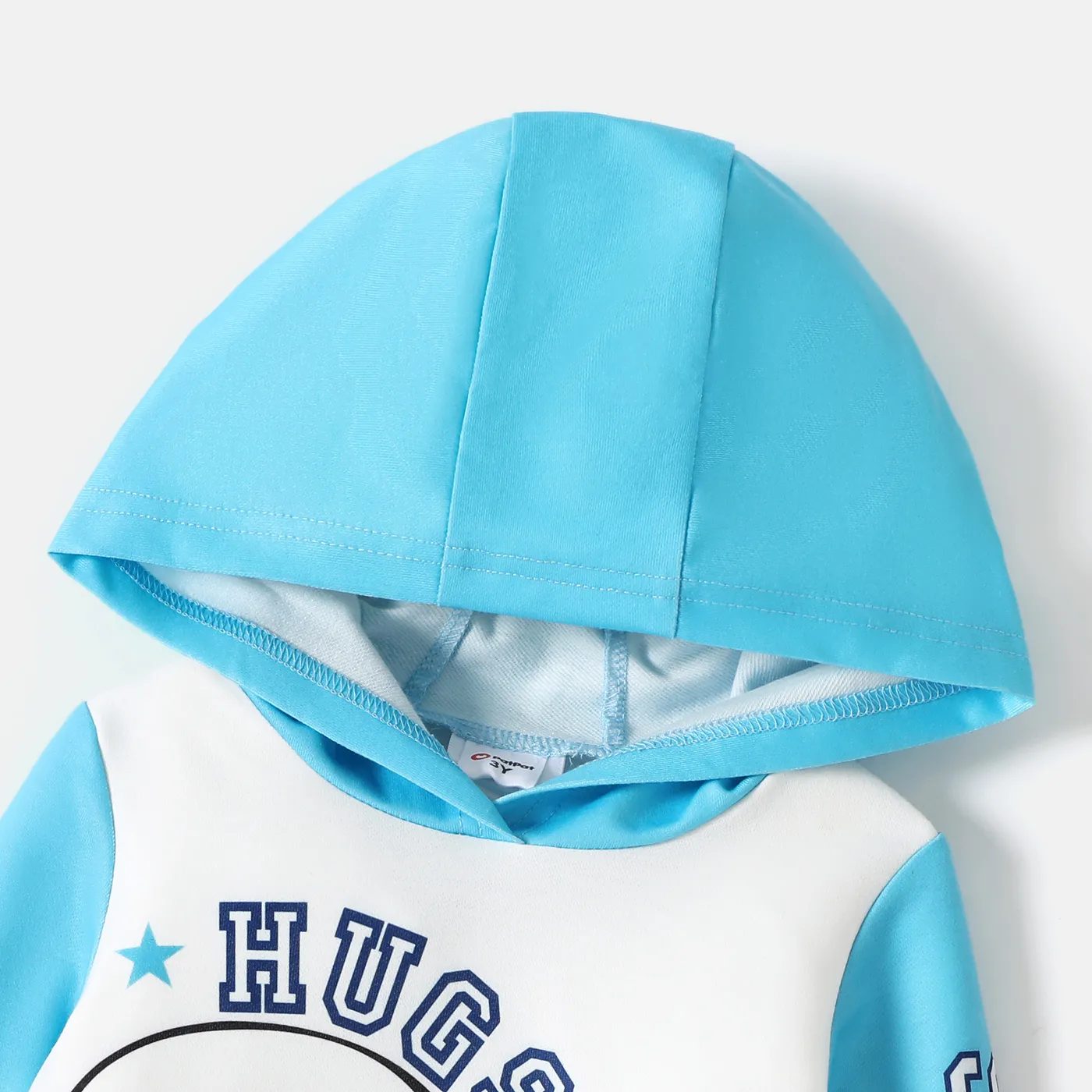 Smurfs Toddler Girl/Boy Letter Print Colorblock Hooded Sweatshirt Blue image 4