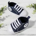 Baby / Toddler Letter Graphic Lace Up Canvas Shoes Deep Blue