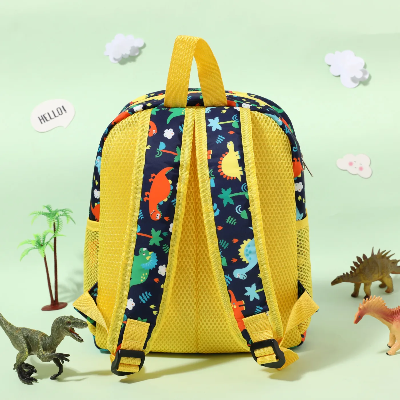 Kids Flat Cartoon Dinosaur Pattern Large Capacity Preschool Book Bag Travel Backpack  image 4