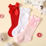 3 pares de meias simples com nervuras para bebês/crianças Multicolorido image 2