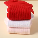 3 pares de meias simples com nervuras para bebês/crianças Multicolorido image 5