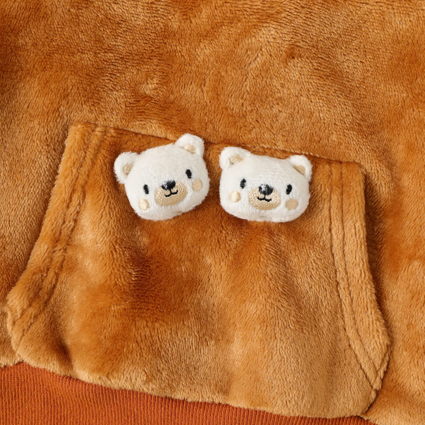 2 unidades Bebé Menino Hipertátil/3D Urso Infantil Manga comprida Conjunto para bebé Castanho image 5