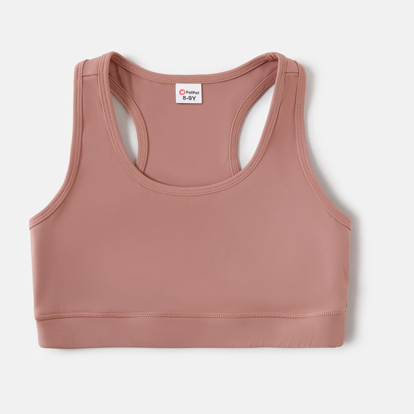 Activewea Kid Girl Breathable Solid Color Racer Back Tank Tops Pink