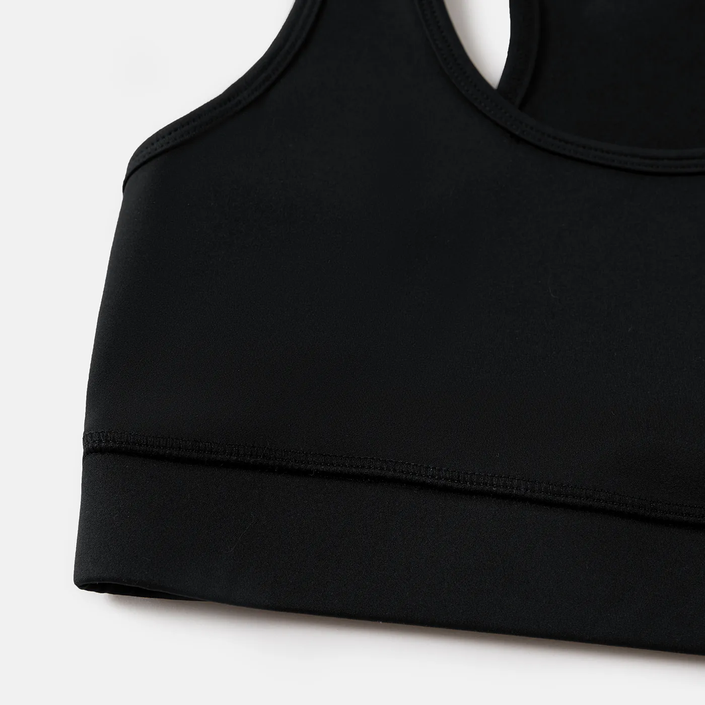 Activewea Kid Girl Breathable Solid Color Racer Back Tank Tops Black2 image 4