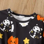 Toddler Girl Halloween Ghost Print Long-sleeve Dress  image 4