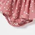 Family Matching Polka Dot Print V Neck Belted Ruffle Hem Bell Sleeve Dresses and Plaid Shirts Sets  image 4