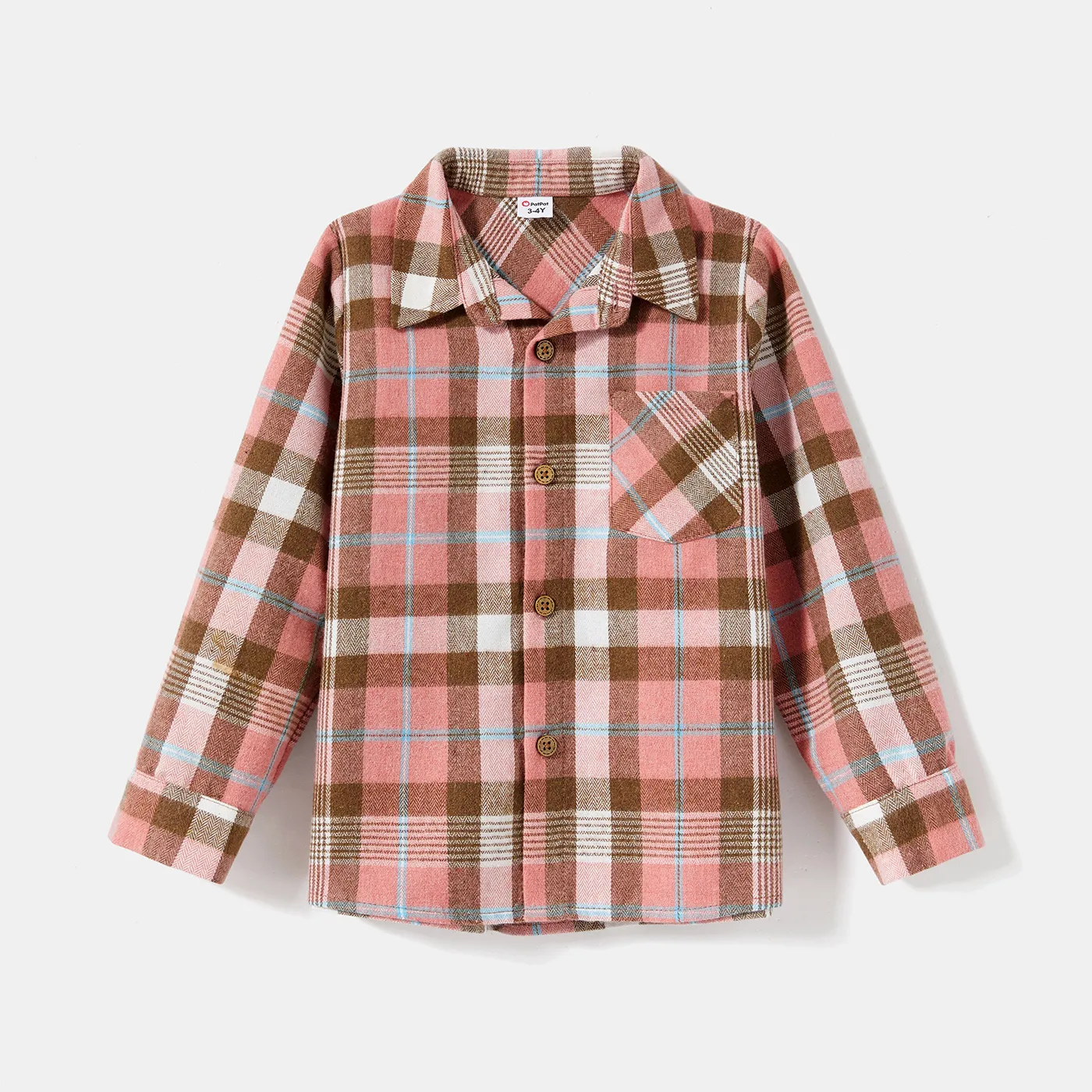 Family Matching Polka Dot Print V Neck Belted Ruffle Hem Bell Sleeve Dresses and Plaid Shirts Sets  big image 6