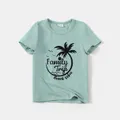 Family Matching 95% Cotton Short-sleeve Coconut Tree & Letter Print T-shirts  image 5