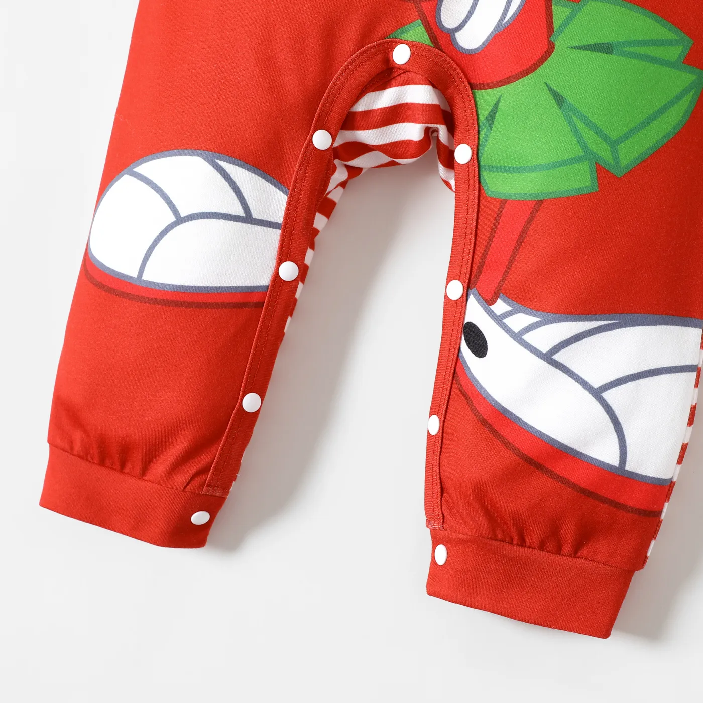 Looney Tunes Baby Boy/Girl Striped Long-sleeve Graphic Jumpsuit Red-2 image 5
