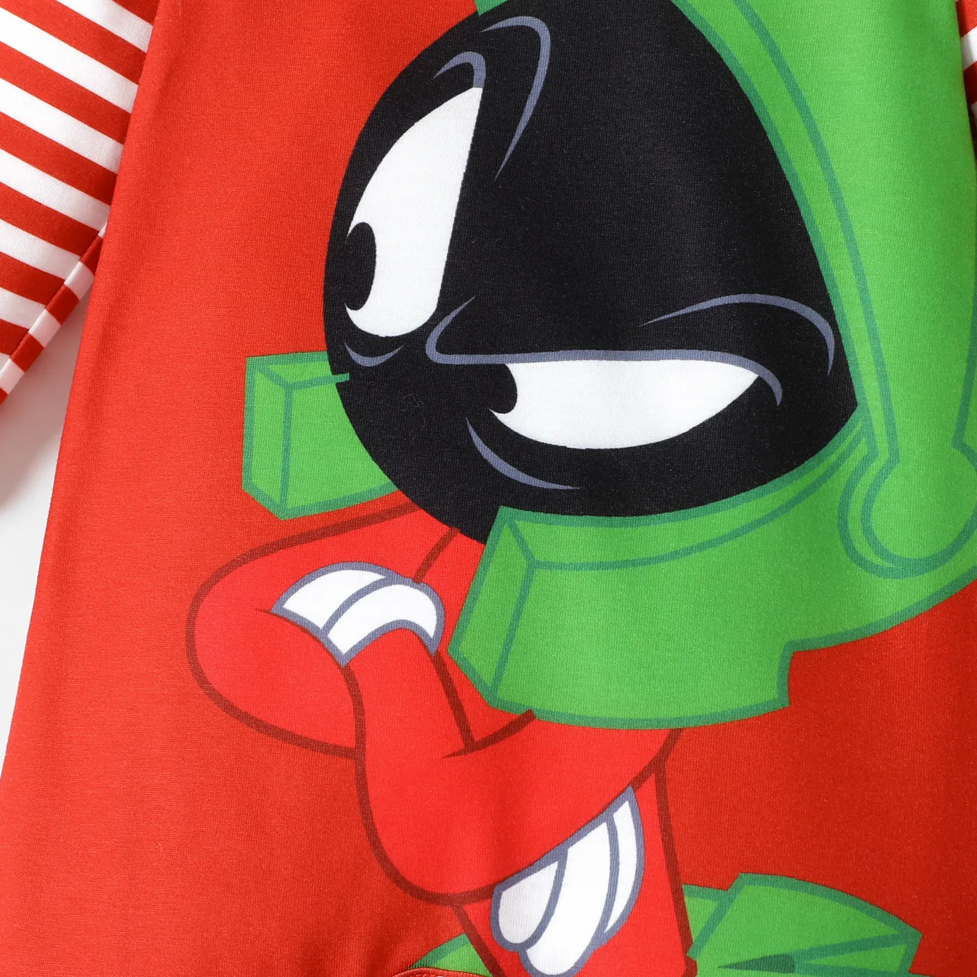 Looney Tunes Baby Boy/Girl Striped Long-sleeve Graphic Jumpsuit Red-2 image 4