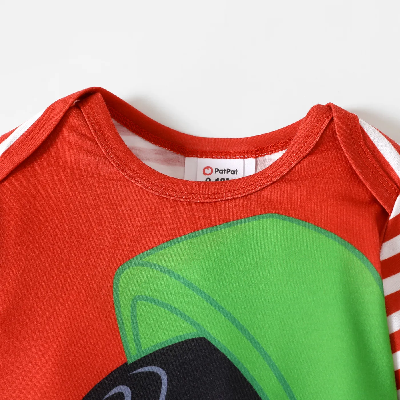 Looney Tunes Baby Boy/Girl Striped Long-sleeve Graphic Jumpsuit Red-2 image 3