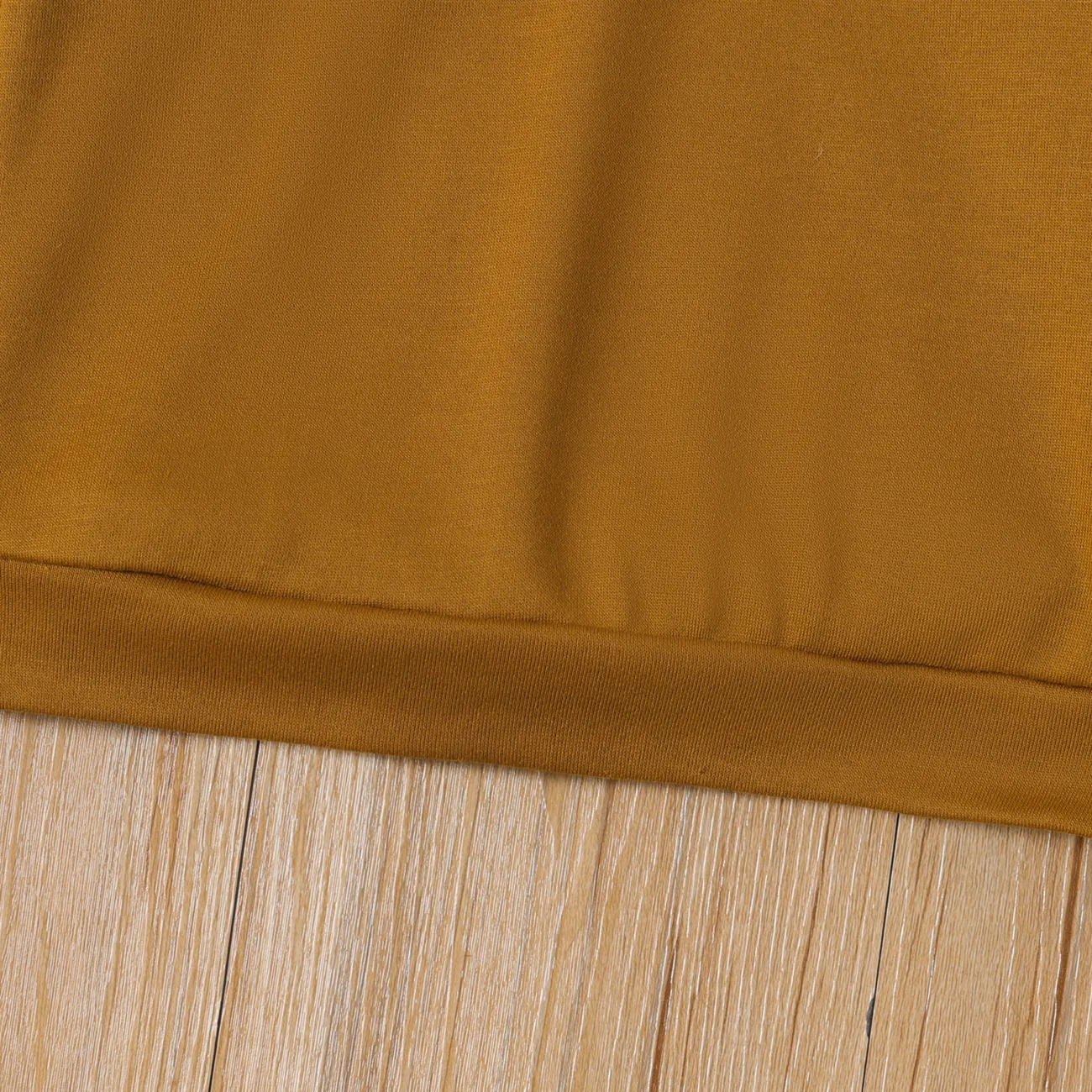 Toddler Girl Solid Color Long-sleeve Hooded Sweatshirt Dress Brown big image 1