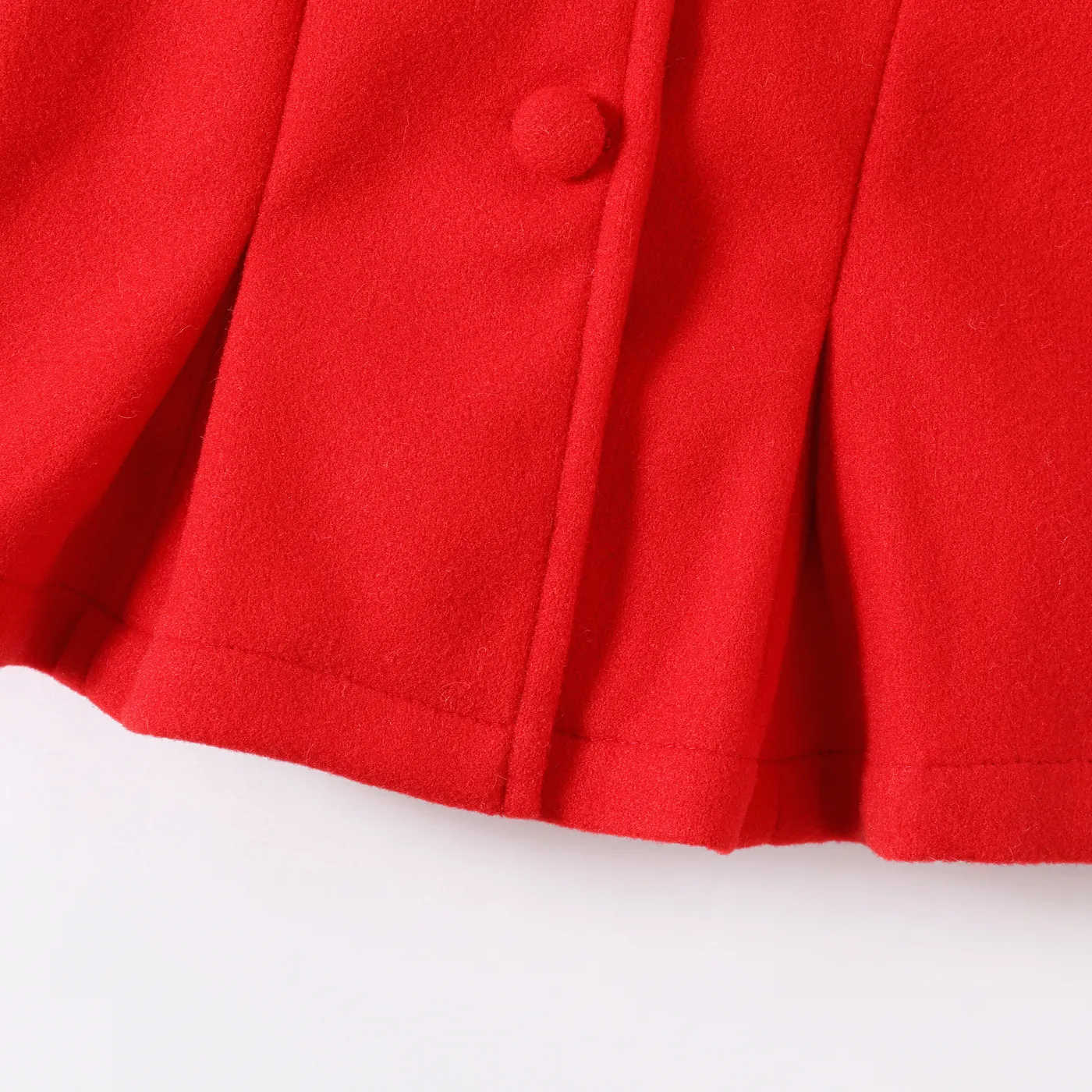 Baby Red Long-sleeve Button Leopard Hooded Wool Blend Coat Red image 5