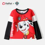 PAW Patrol Toddler Girl/Boy Letter Print Colorblock Long-sleeve Tee Red