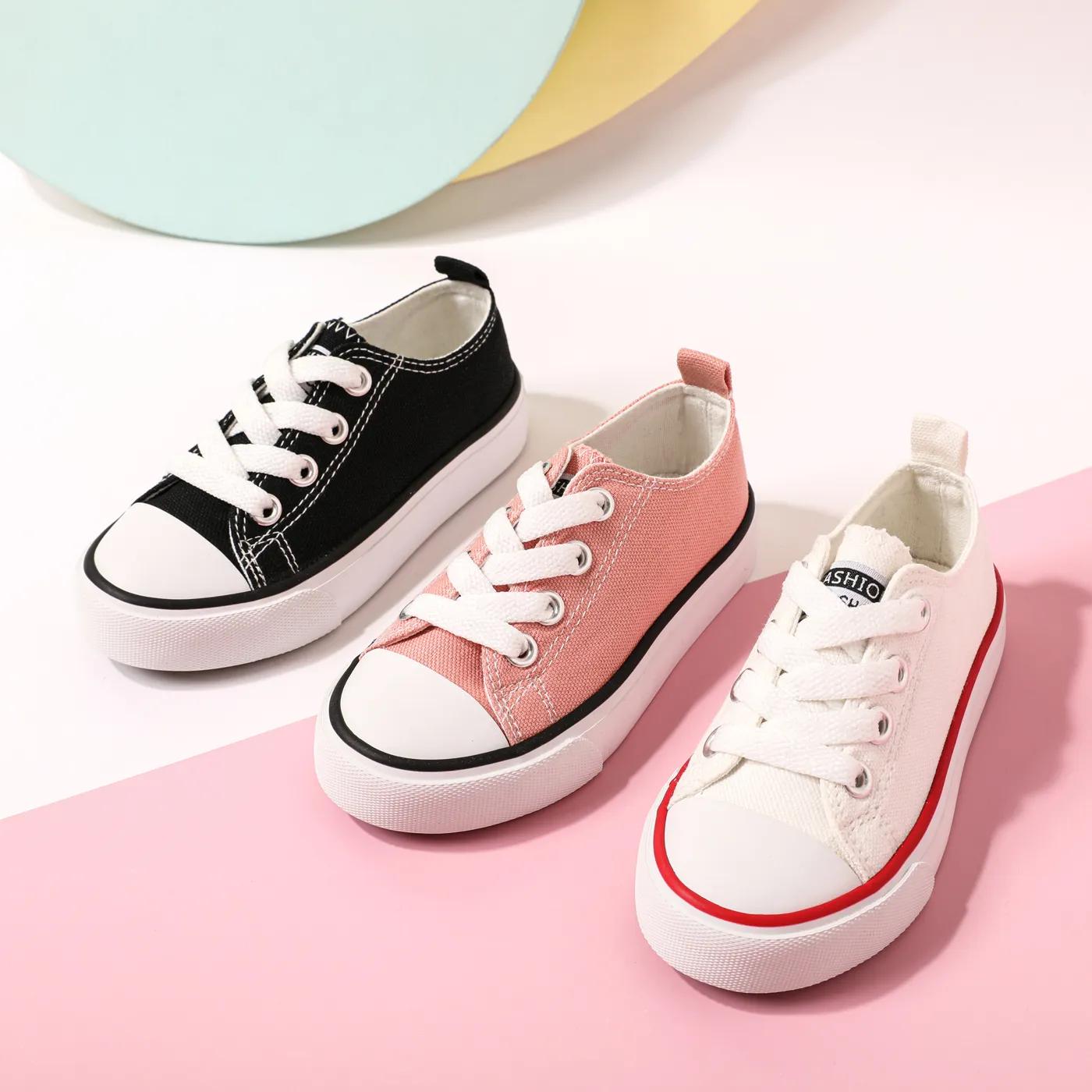Toddler / Kid Solid Soft Sole Canvas Shoes (Letters on the heel and tongue of the shoe) (Random delivery of different soles)