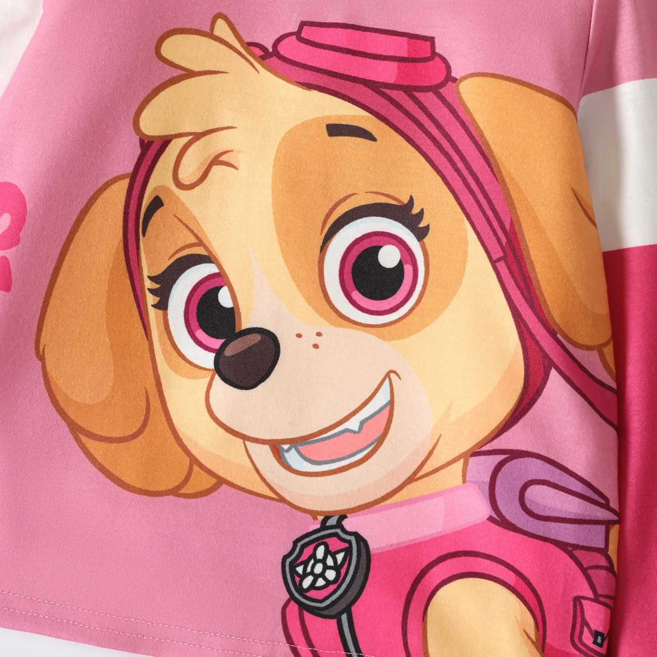 Patrulha Canina Criança Unissexo Infantil Cão Manga comprida T-shirts Rosa big image 1