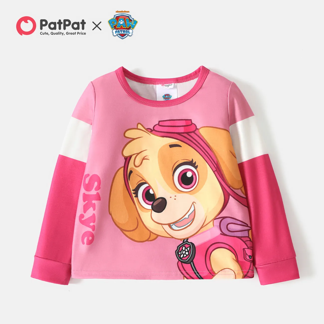 PAW Patrol Toddler Girl/Boy Letter Print Colorblock Long-sleeve Tee big image 1
