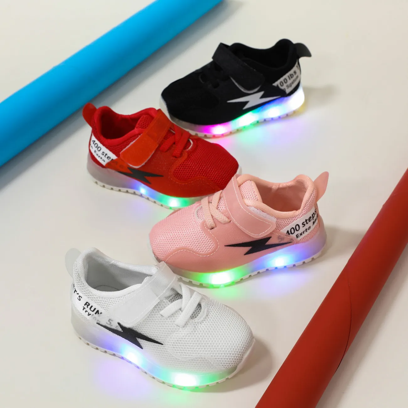 Baby / Toddler Lightning Print LED Sport Shoes Only $13.59 PatPat US