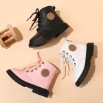 Toddler / Kid Solid Lace-up Fleece-lining  Casual Boots White image 2