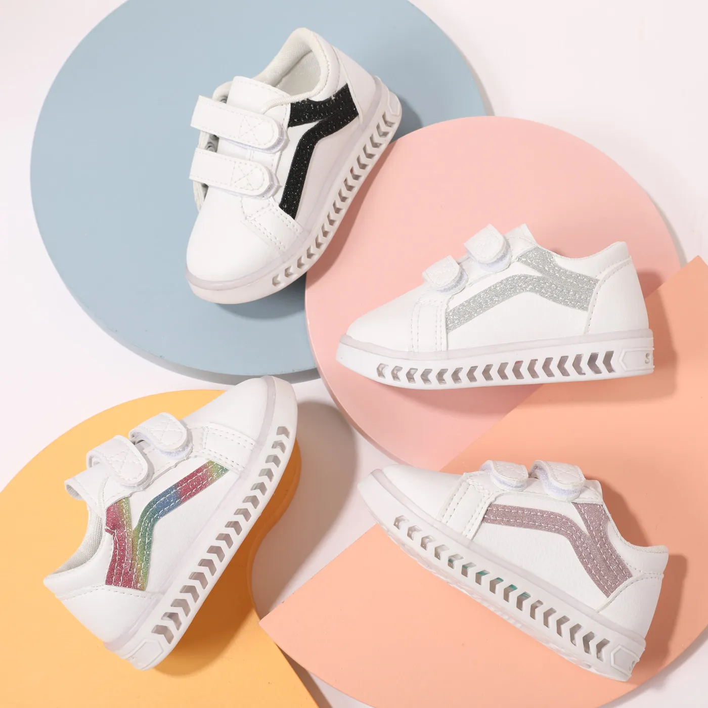 Baby/ Toddler's Sequin Stripe LED Sneaker Pink image 5