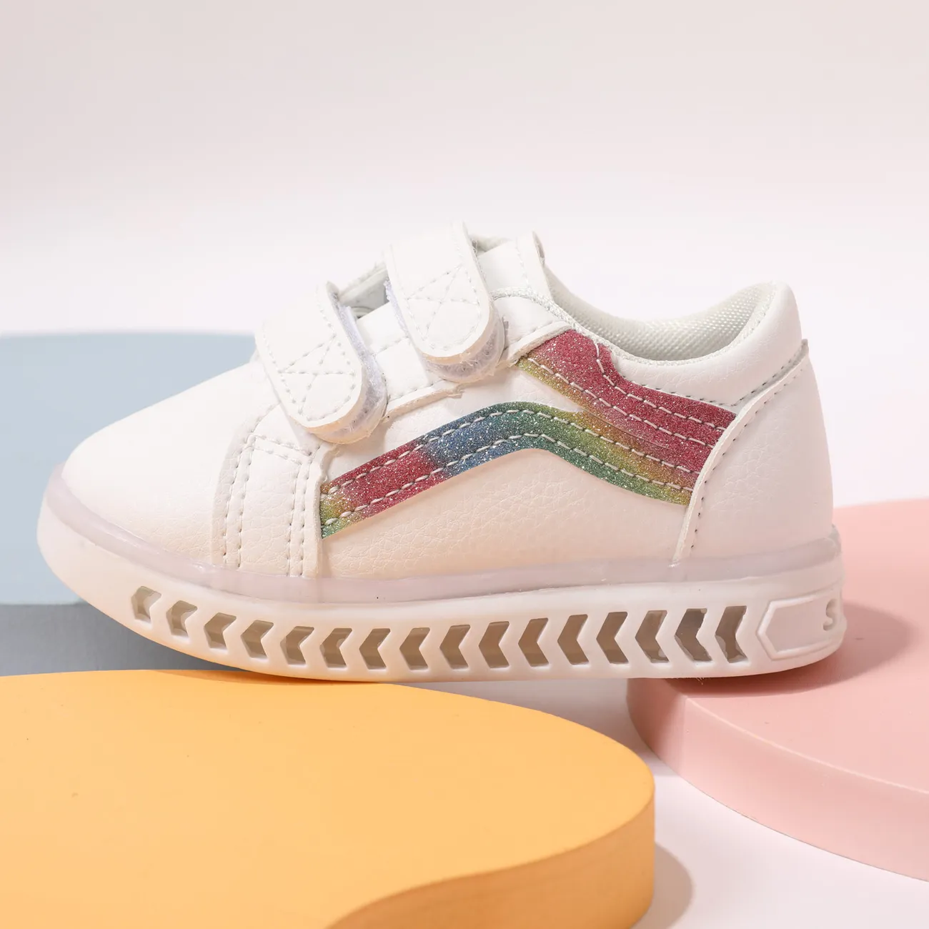 Baby/ Toddler's Sequin Stripe LED Sneaker Multi-color big image 1