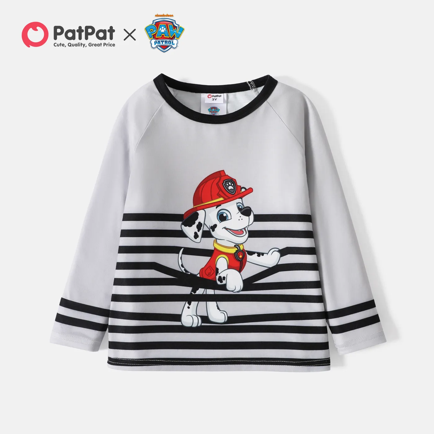Paw Patrol Toddler Girl/Boy Striped Long Raglan Sleeve Tee