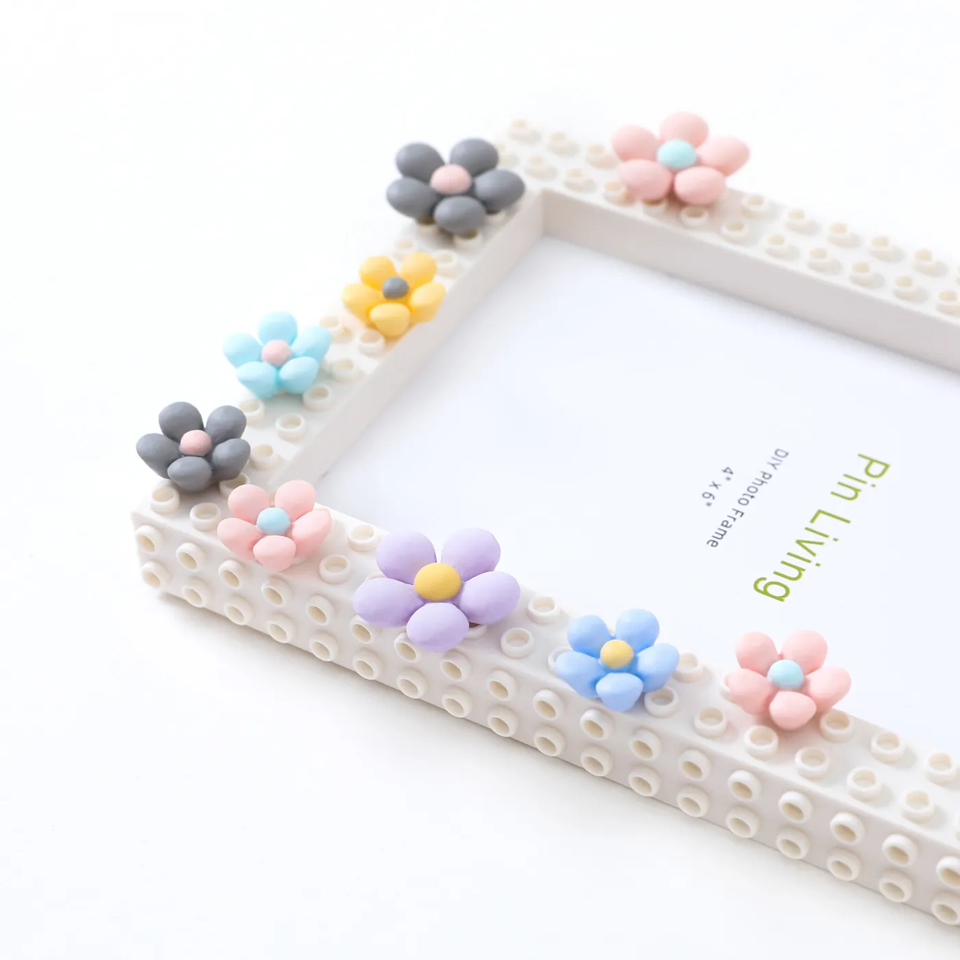 DIY Building Block Photo Frame Magical Picture Frame Toy Building Set for Babies Toddlers Kids (Random hairball color)  big image 8