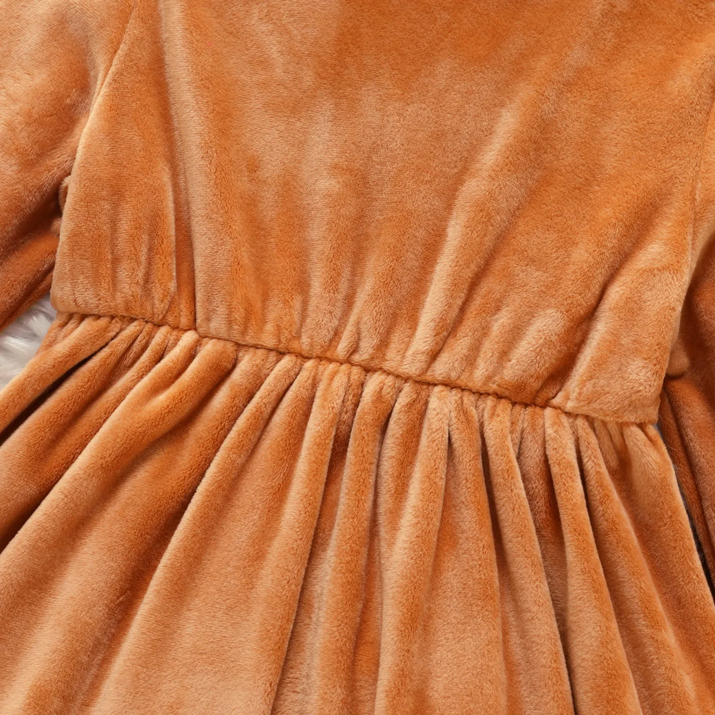 Criança Menina Colarinho alto Básico Vestidos Castanho image 4