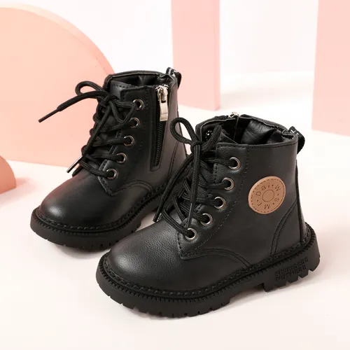 Toddler / Kid Solid Lace-up Fleece-lining  Casual Boots